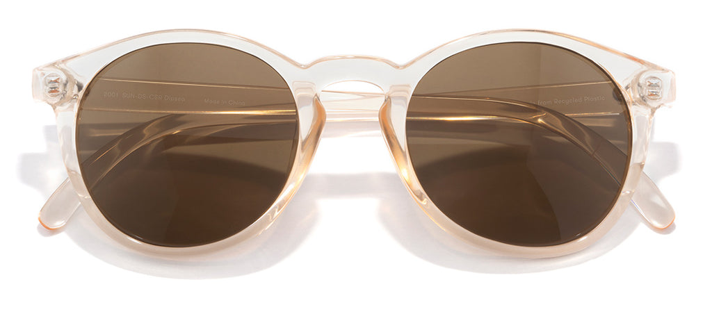 Sunski Dipsea Champagne Brown Polarized Round Sunglasses