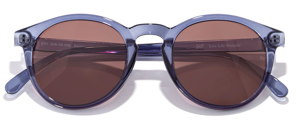 Sunski Dipsea Dark Sapphire Ruby Polarized Round Sunglasses