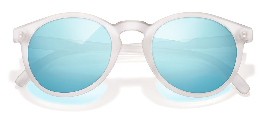 Sunski Dipsea Frosted Sky Polarized Round Sunglasses