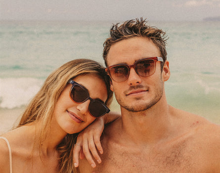 man and woman wearing sunski miho sunglasses