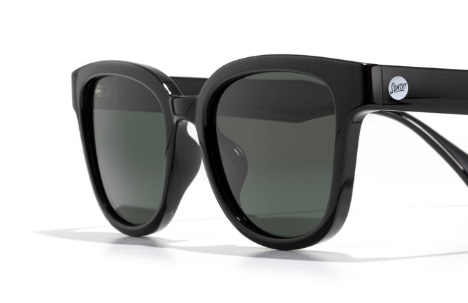 sunski polarized sunglasses miho black forest close up three quarter angle