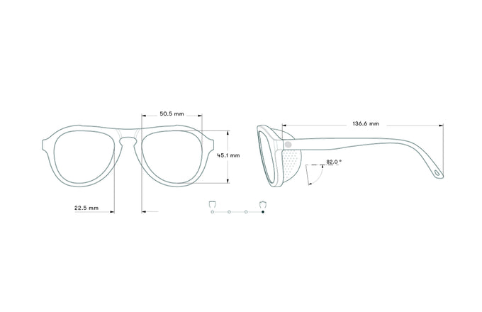 sunski treeline navy silver measurement sketch