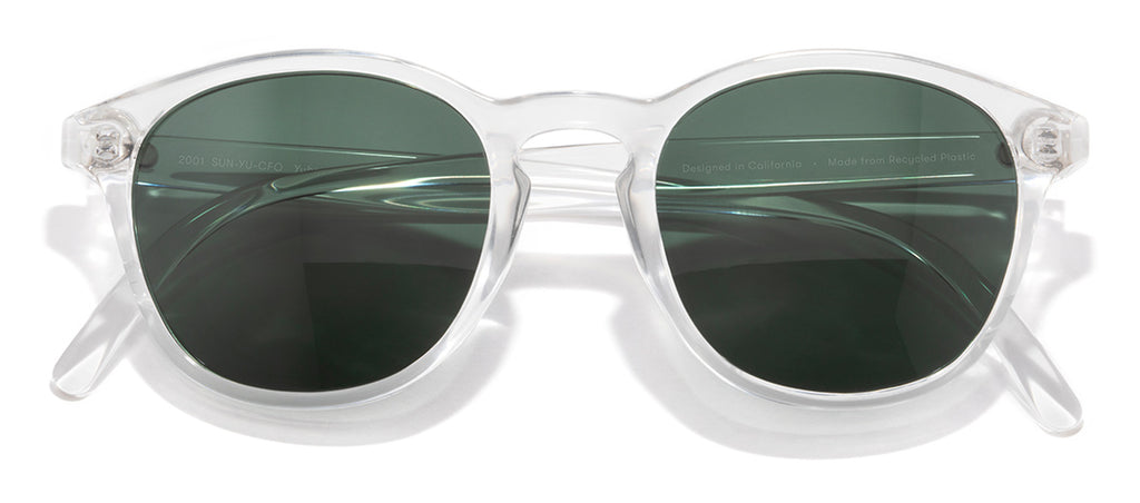 Sunski Yuba Clear Forest Polarized Round Sunglasses