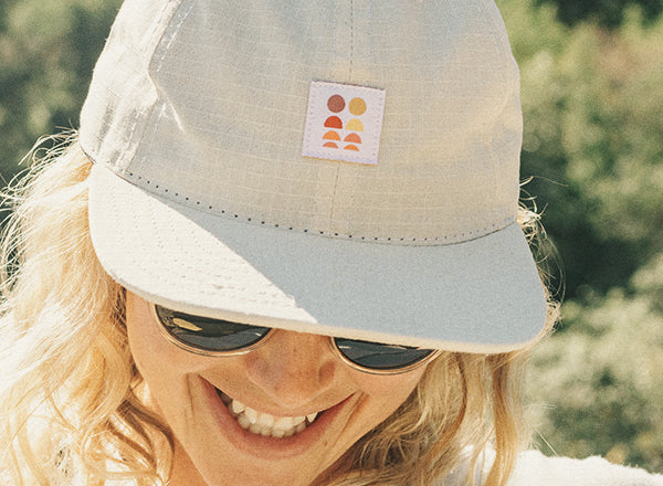 close up of sunski sun up hat graphic