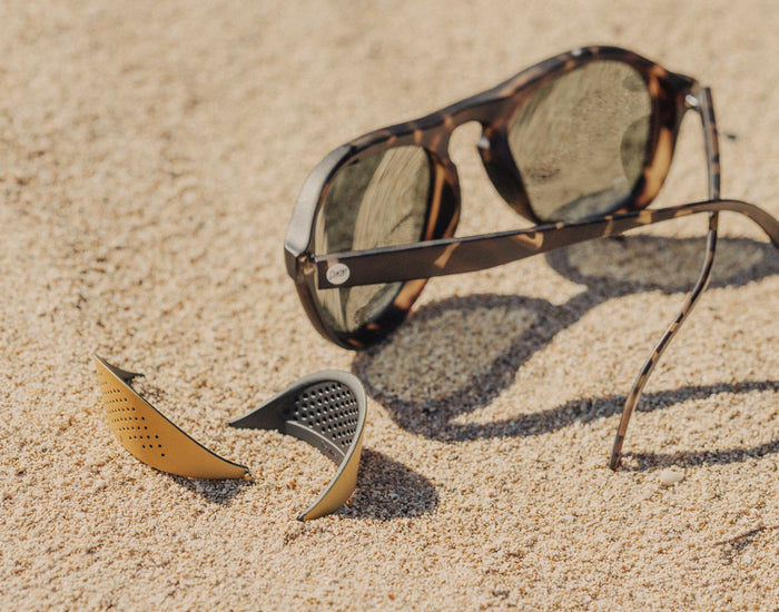 STORY sunski treeline sunglasses next to sunski treeline sun shields